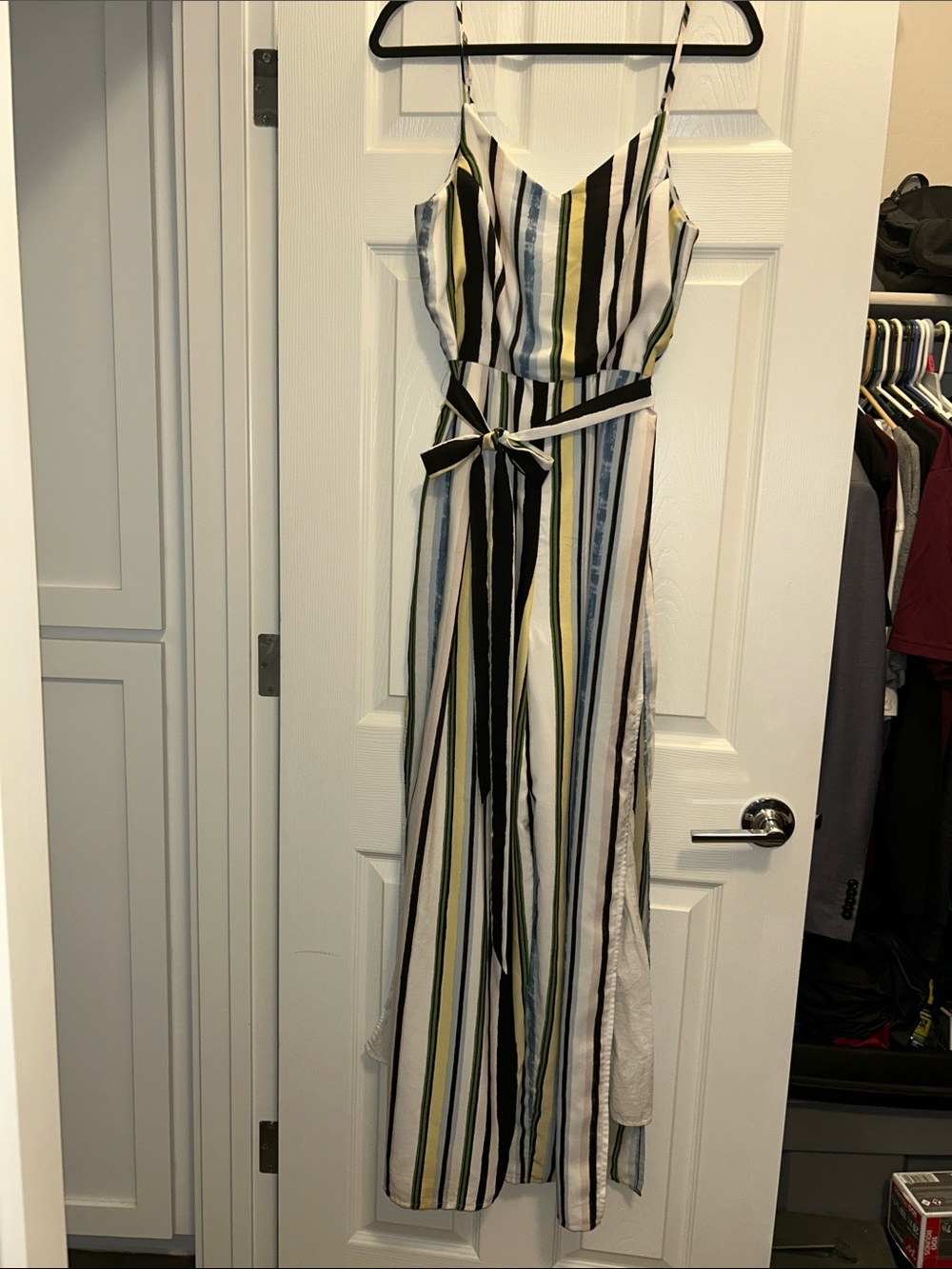 Striped Multi-Color Spaghetti Strap Jumpsuit
